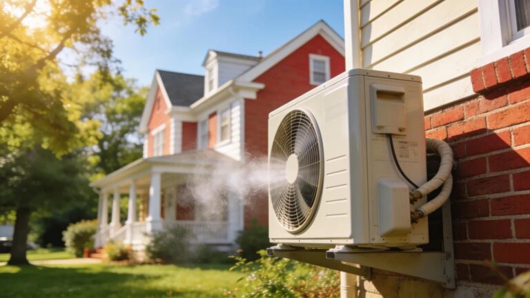 Residential air conditioning unit cooling a home in sunny Morris County, NJ