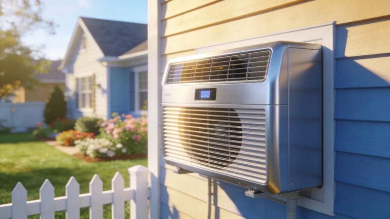 Modern air conditioning unit in a sunny New Jersey home, representing comfort and efficiency