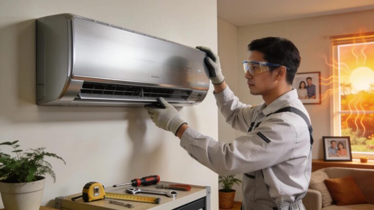 Modern air conditioning unit installation in a home, highlighting the importance of reliable cooling systems